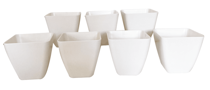 SET 7 MACETAS BIO CUADRADO BLANCO 13,3X12,4-0