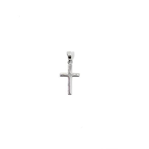 Colgante Cruz Plana Plata Fina 925-0