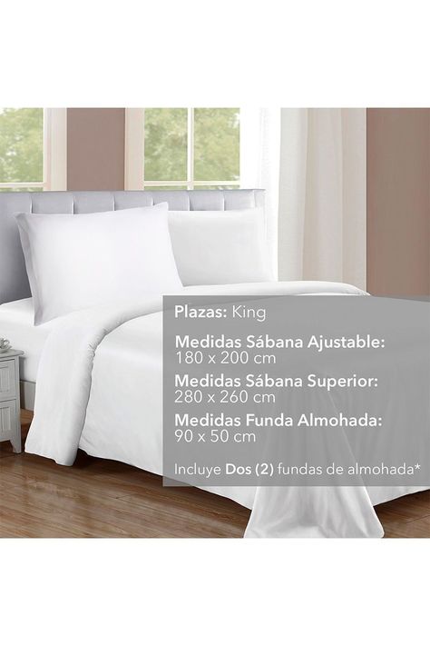 Juego de Sábanas de Microfibra King Size Blanco-1