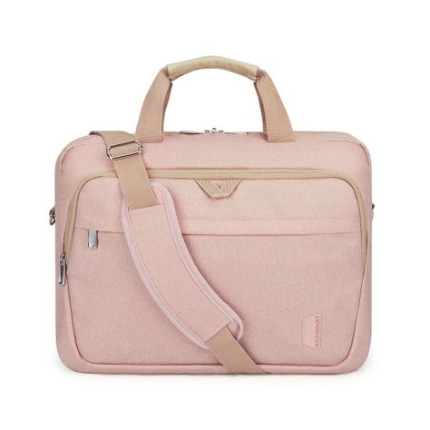 Bagsmart - Maletín expandible para notebook de 17,3" - Rosado-1
