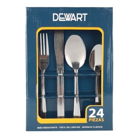 Set Cubiertos Cuchilleria Servicio 24 Pcs Dewart-0