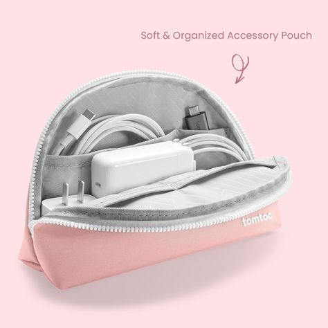Tomtoc Funda Lady Para Macbook 13''+organizador shell Rosa-1