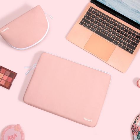 Tomtoc Funda Lady Para Macbook 13''+organizador shell Rosa-4