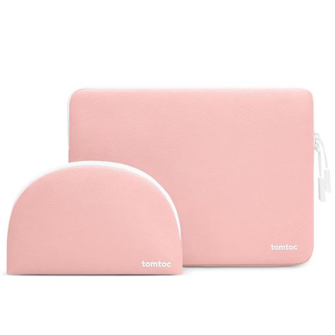 Tomtoc Funda Lady Para Macbook 13''+organizador shell Rosa-0
