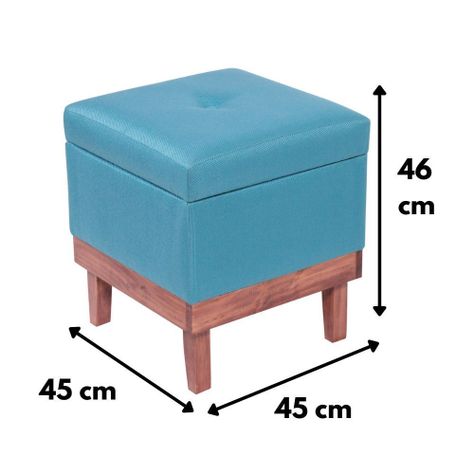 Pouf Baúl Emilia Turquesa Omega 45x45x46 cm Máxima Design-6