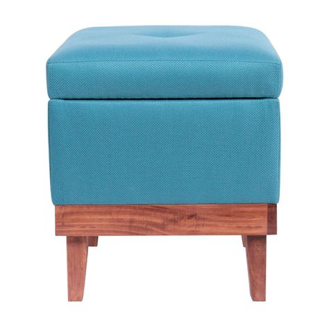 Pouf Baúl Emilia Turquesa Omega 45x45x46 cm Máxima Design-1