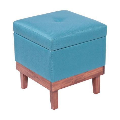 Pouf Baúl Emilia Turquesa Omega 45x45x46 cm Máxima Design-0