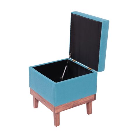 Pouf Baúl Emilia Turquesa Omega 45x45x46 cm Máxima Design-2