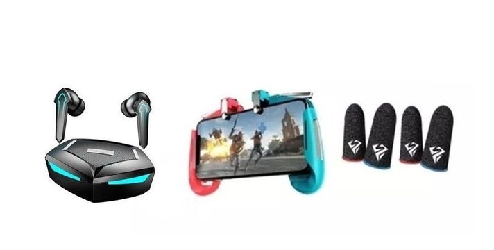 Ultra Pack Audífonos Gamer  Gatillos Dedales Pugb Cod Ff Azul-0