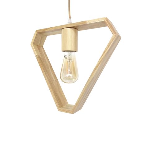 Lámpara Colgante de Madera Decorativa Triangular E-27-1