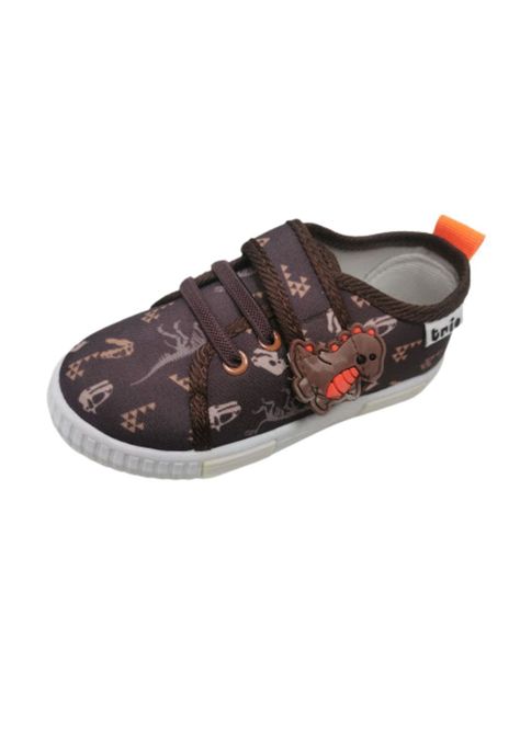 Zapatilla Niño Velcro Marrón -0