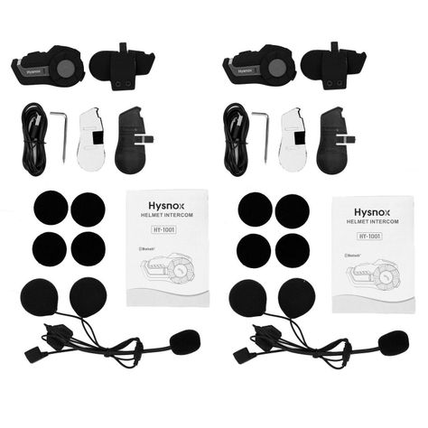 pack 2 Intercomunicadore y manos libre Bluetooth para Moto Hysnox HY-1001 800m-7
