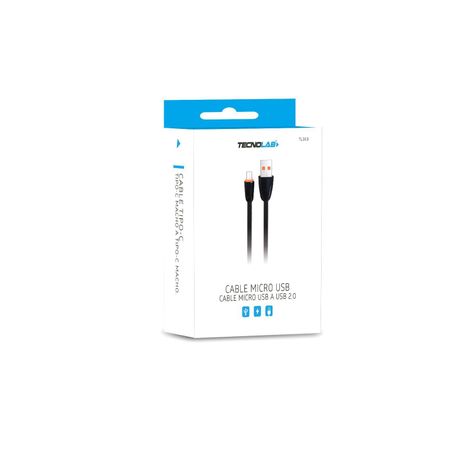 Cable USB a Micro USB 2.0 1mt Negro Tecnolab-1