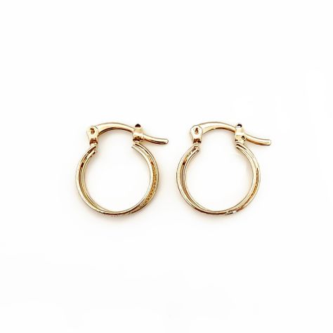 Aros Argollas Doble 15mm Enchapado Oro 18K-0