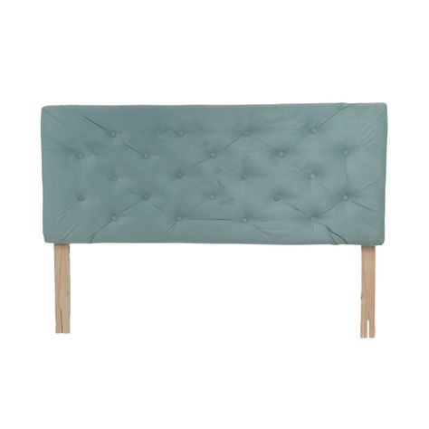 Cama Americana 2P + Colchon de resortes + Respaldo Verde Menta Pmetal-2