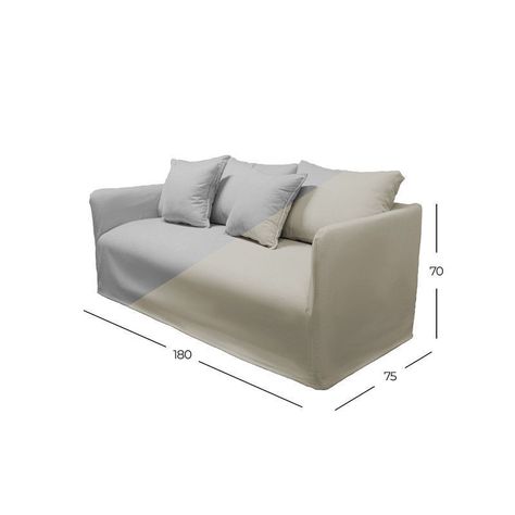 Sofá Dua Chenille Gris 3C-3