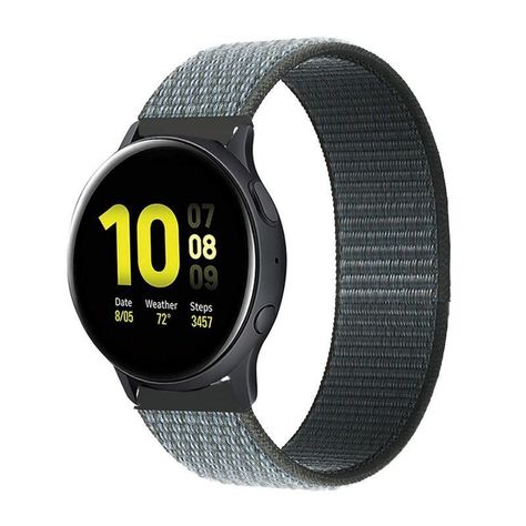 Correa Nylon Para Samsung Huawei Amazfit Xiaomi 20mm / Gris Tormenta-0
