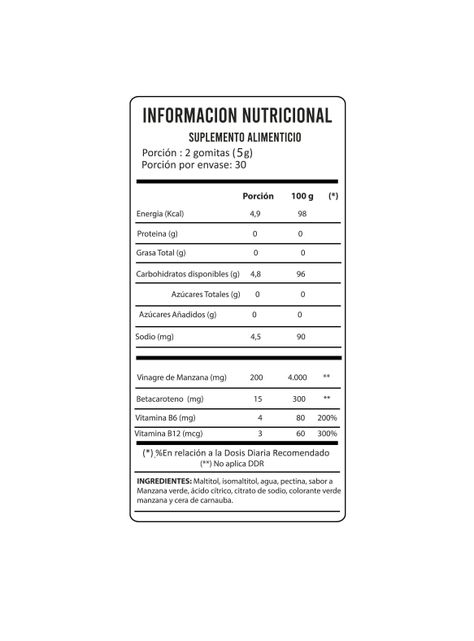 Vinagre De Manzana Detox- Vitamina B6 Y B12 - 1 mes-1
