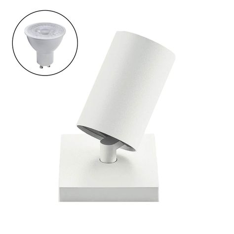 Foco Spotlight Blanco 1x Con Ampolleta 5,5W GU-10 Neutro M-0