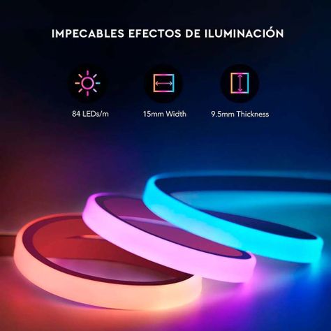 Tira de Neón Gamer RGBIC ajustable para Escritorio-4