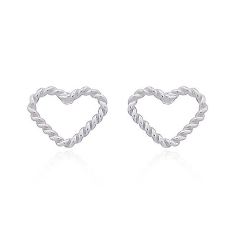 Aros Aritos Corazón Enroscado Plata Ley 925 - Mabelita-0