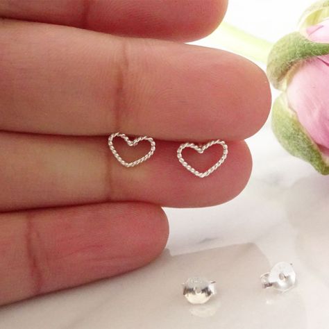 Aros Aritos Corazón Enroscado Plata Ley 925 - Mabelita-2