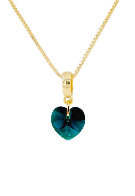 Collar Romance Gold Cristales Genuinos Emerald Shimmer.-0
