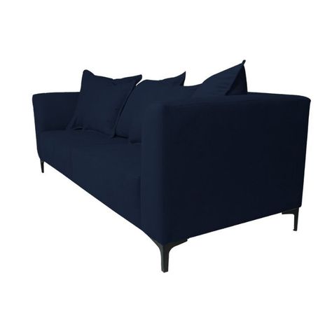 Sofá Cordelia Chenille Tipo Lino Azul 3 Cuerpos-1