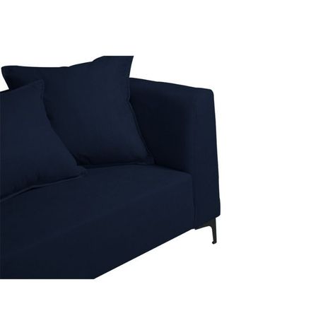 Sofá Cordelia Chenille Tipo Lino Azul 3 Cuerpos-2