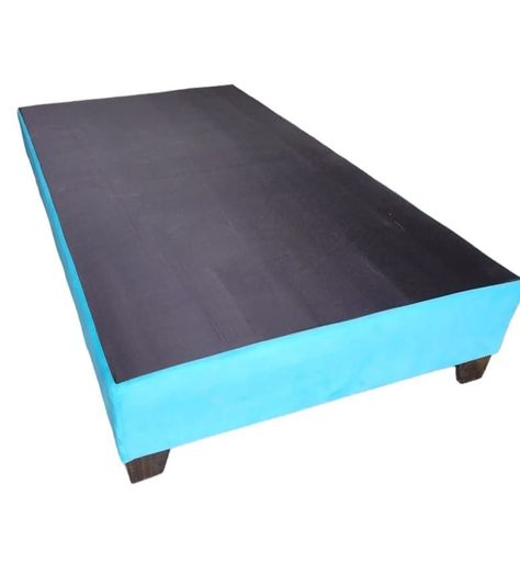 Base Americana 1.5 Plazas Turquesa Felpa Pmadera-2