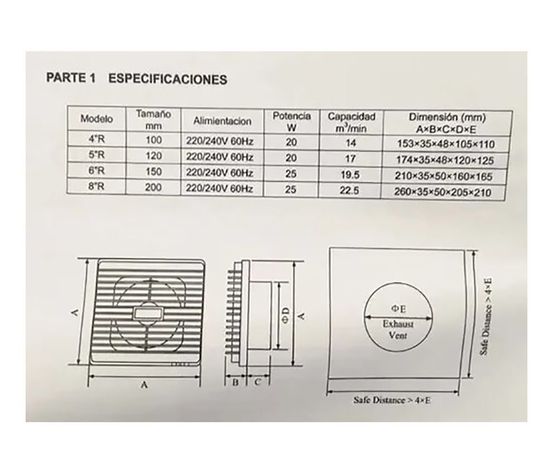 Extractor De Aire De 6 Pulgadas Para Uso En Baños-cocina-2