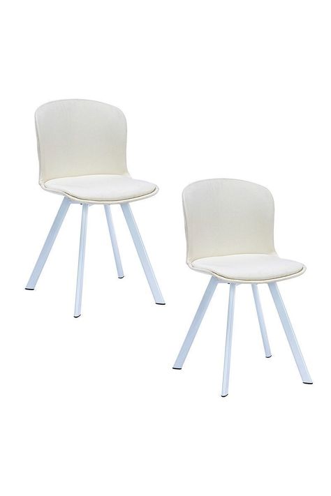 Pack 2 Silla de Comedor PP y Tela Blanco-0
