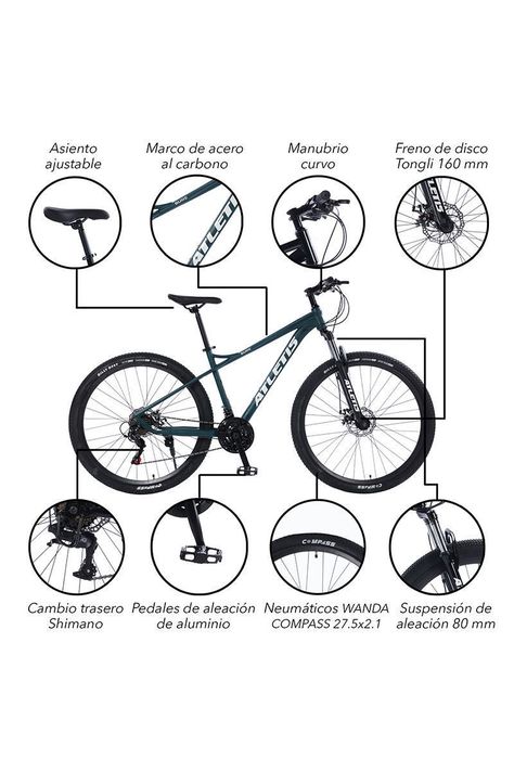 Bicicleta Mountain Bike Bure 27,5" M Azul-3