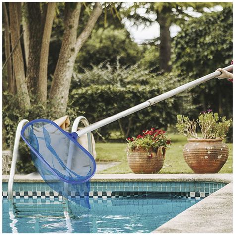 Malla Ovalada Profunda Para Limpieza Piscina Mango Aluminio-5