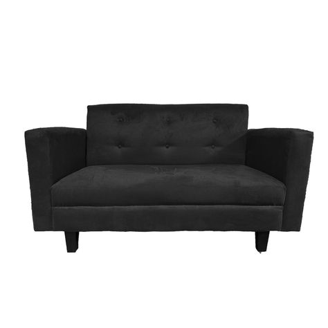 Sofa Ruan 2 Cuerpos Felpa Negro-0