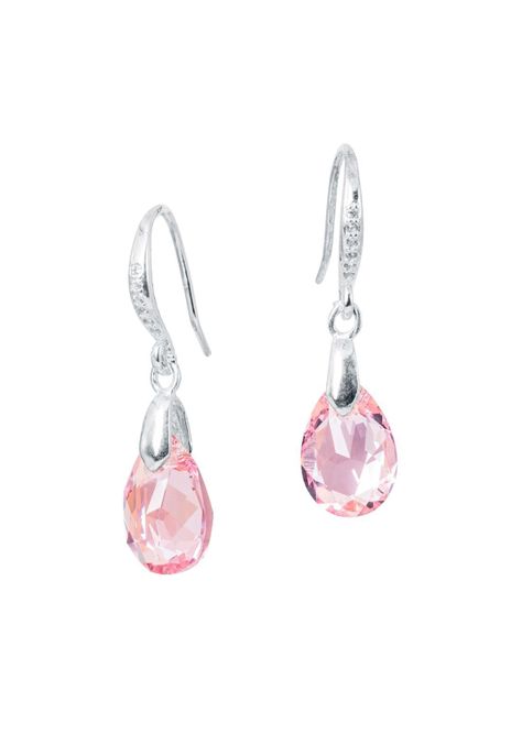 Aros Gota de Luz Cristales Genuinos Rose Shimmer-0