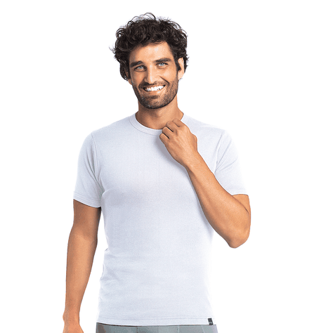 ALGODÓN CAMISETA MANGA CORTA ALGODÓN BLANCO-0