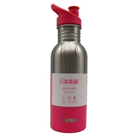 Botella Metálica Con Mango 600ml Rosado / Morado - Keep-0