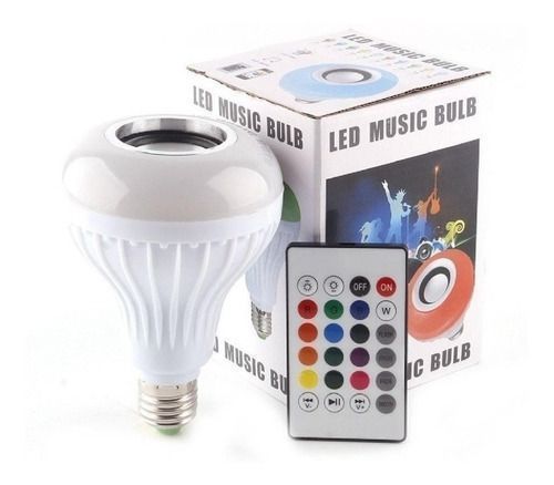 Ampolleta E27 Led 12w.con Parlante Bluetooth/control Remoto-1