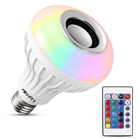 Ampolleta E27 Led 12w.con Parlante Bluetooth/control Remoto-0