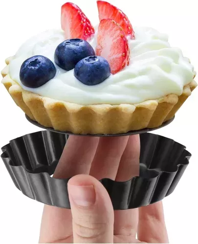 Pack X12 Moldes Tartaleta Desmontable Tarta Individual 8cm 108395-3