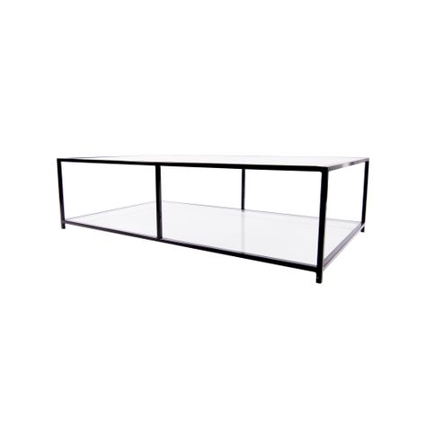 MESA DE CENTRO RECTANGULAR 120 NEGRA DOS NIVELES GLASS-1