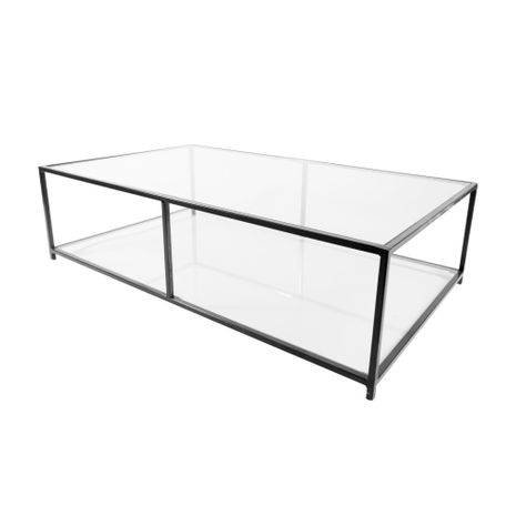 MESA DE CENTRO RECTANGULAR 120 NEGRA DOS NIVELES GLASS-2