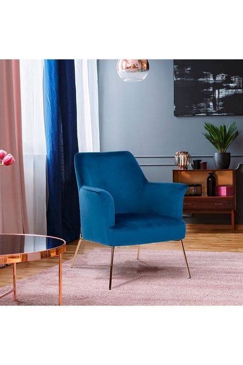 Poltrona Sitial Rose Lenglet Azul-5