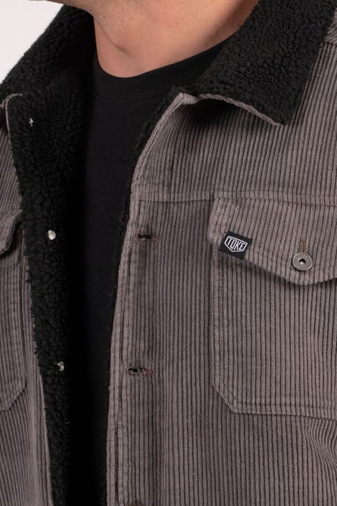 Chaqueta Kicker De Cotele Gris Hombre -1