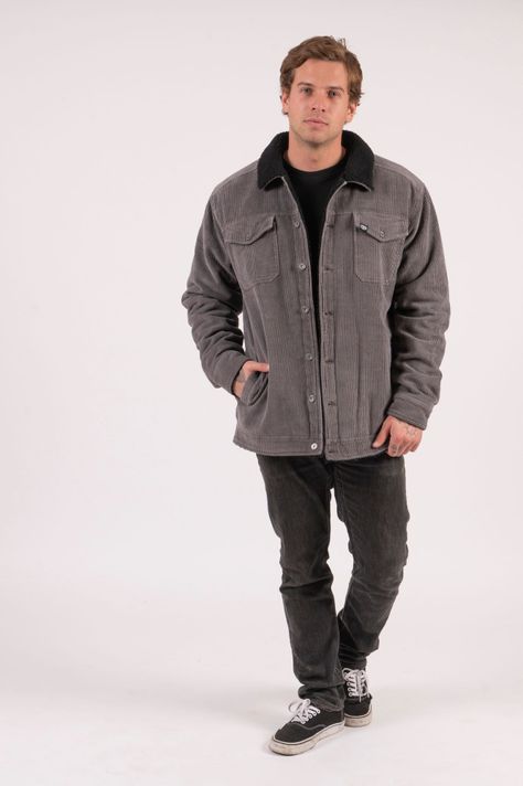 Chaqueta Kicker De Cotele Gris Hombre -3