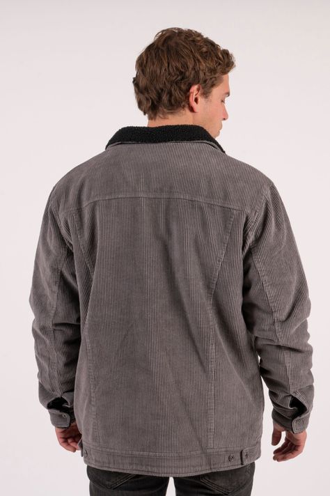 Chaqueta Kicker De Cotele Gris Hombre -2