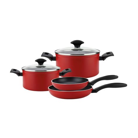 Batería de cocina de aluminio roja Máxima 6 Piezas-1