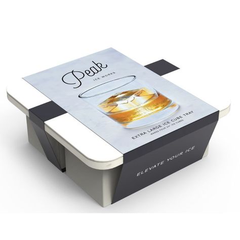 Cubetera de 4 Hielos de Silicona Con Tapa Color Blanco, Extra Large Ice.-4