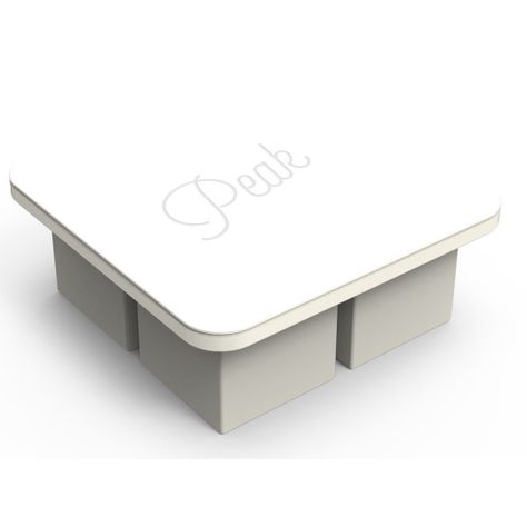 Cubetera de 4 Hielos de Silicona Con Tapa Color Blanco, Extra Large Ice.-2